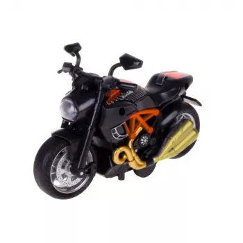 LEAN TOYS Motorcycle to Assemble Screw Metal 1:14 DIY Black and Orange