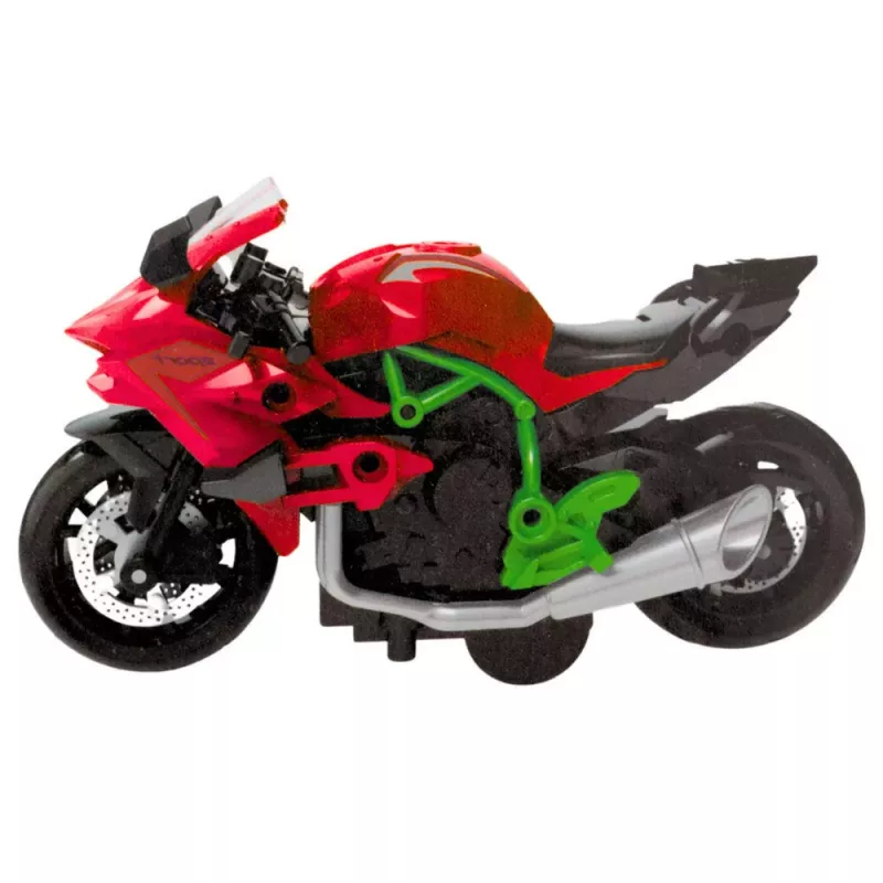 LEAN TOYS Motorcycle to Assemble Screw Metal 1:14 DIY Green-Red