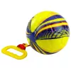 LEAN TOYS Foam Ball on a String with a Pull Handle Yellow 14cm