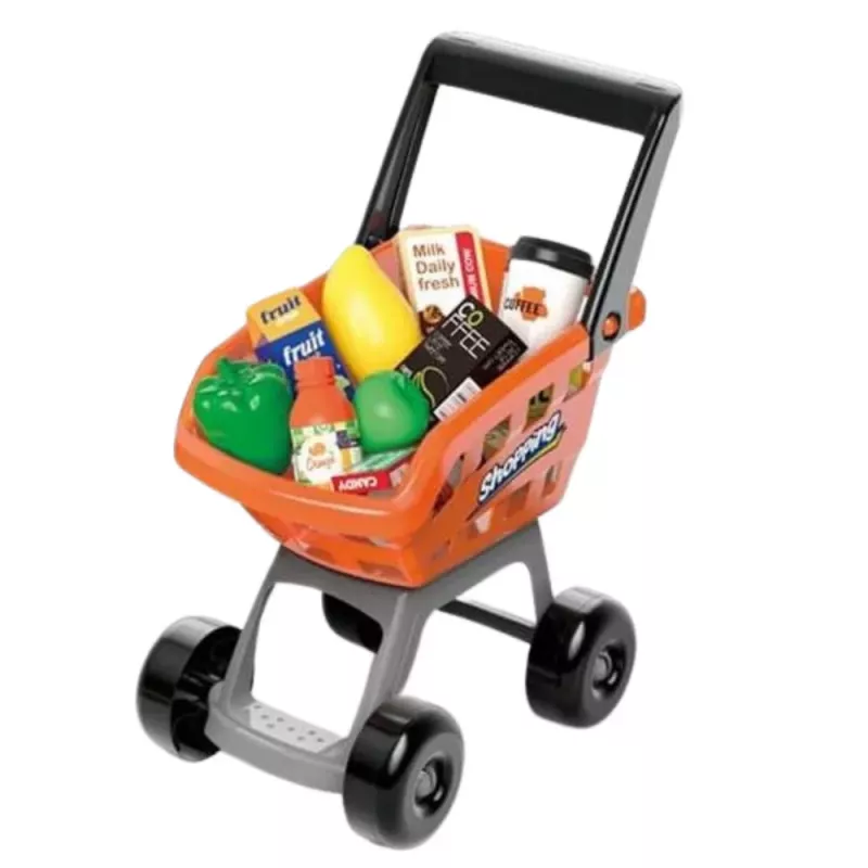 LEAN TOYS Shop Set Cash Register, Trolley, Scanner, Supermarket, Kids Shop