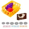 LEAN TOYS Cash Register For Kids Accessories Basket Fruit Lights Sounds Red