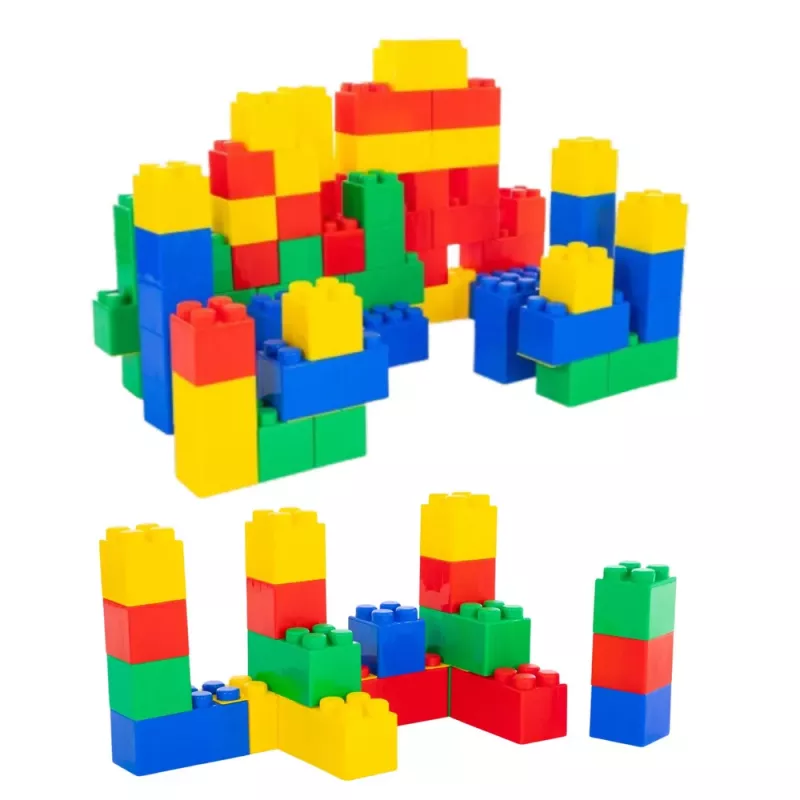 LEAN TOYS Set of Large Construction Blocks in a Bag, Colorful, 28.5x9x9 cm, 20 pcs.