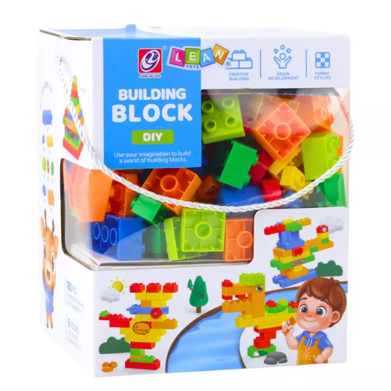 LEAN TOYS Set of 3D Colorful Construction Blocks 180 pcs.