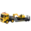 LEAN TOYS Tow Truck with Crawler Excavator Rotating 360° Yellow 1:16