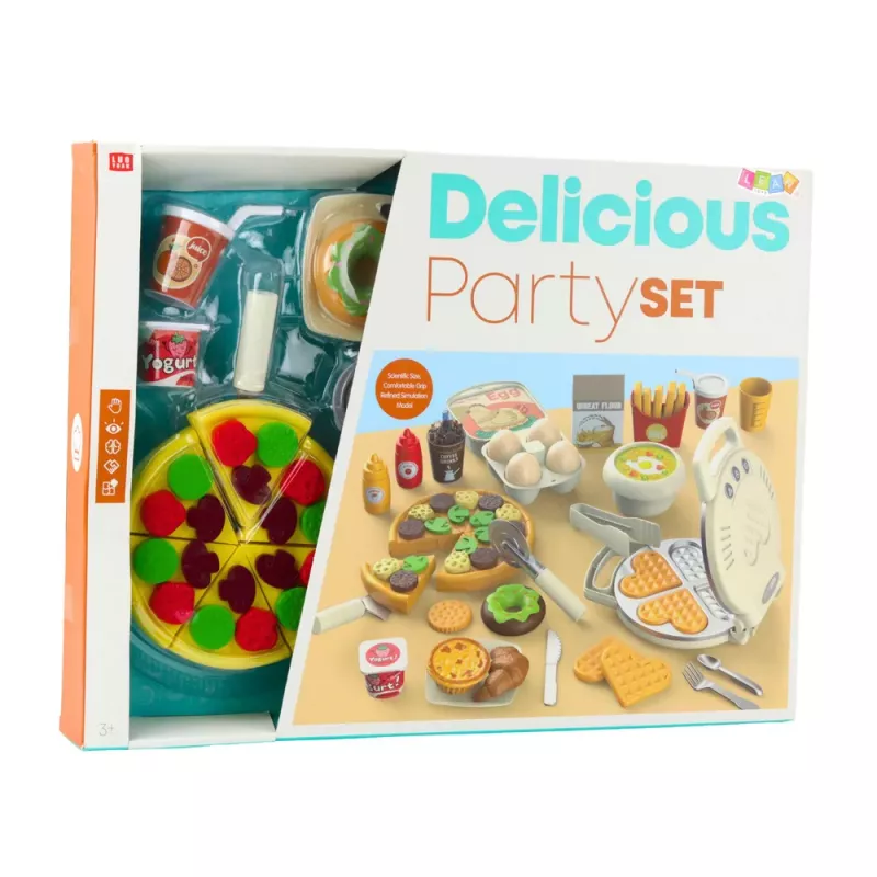 LEAN TOYS Pizza Waffle Set with Add-ons Kitchen Accessories for Kids