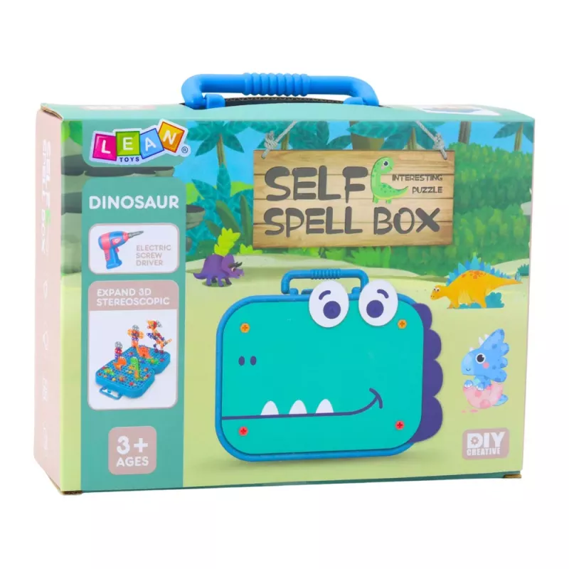 LEAN TOYS DIY Screwdriver Kit Suitcase Puzzle Dinosaurs Blocks Screwdriver 228 pcs.