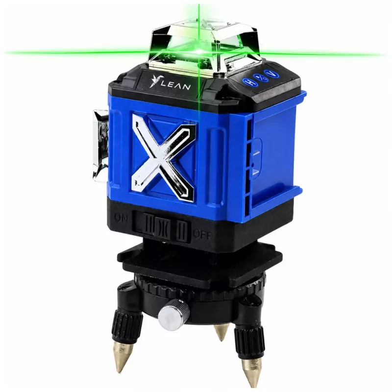 LEAN 4D Laser Level Plane 16 Lines Case 2 Batteries Blue
