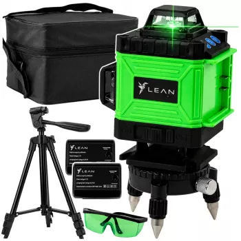 LEAN 4D Plane Laser Level 16 Lines Green with Bag and 2 Batteries