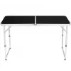 LEAN Folding Camping Table Adjustable Aluminum Black 120x60cm
