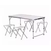 LEAN Folding Camping Table Set 4 Chairs Gray