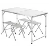 LEAN Folding Camping Table Set 4 Chairs Gray