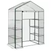 LEAN Mini Balcony Garden Greenhouse 4 Metal Shelves PVC Foil 195 x 143 x 73cm