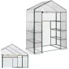 LEAN Mini Balcony Garden Greenhouse 4 Metal Shelves PVC Foil 195 x 143 x 73cm