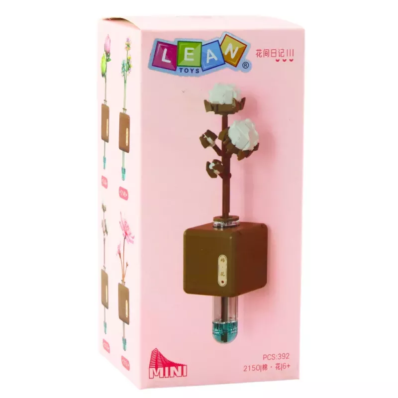 LEAN TOYS Construction Blocks Cotton Flower Branch in a Vial 392 pcs.