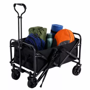 LEAN Foldable Garden Beach Transport Cart Black 120L