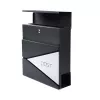 LEAN Large Mailbox for Letters and Newspapers, Anthracite, POST Inscription, 37x37x10.5 cm