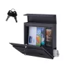LEAN Large Mailbox for Letters and Newspapers, Anthracite, POST Inscription, 37x37x10.5 cm