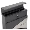 LEAN Large Mailbox for Letters and Newspapers, Anthracite, POST Inscription, 37x37x10.5 cm
