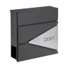 LEAN Large Mailbox for Letters and Newspapers, Anthracite, POST Inscription, 37x37x10.5 cm