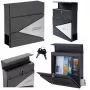LEAN Large Mailbox for Letters and Newspapers, Anthracite, POST Inscription, 37x37x10.5 cm