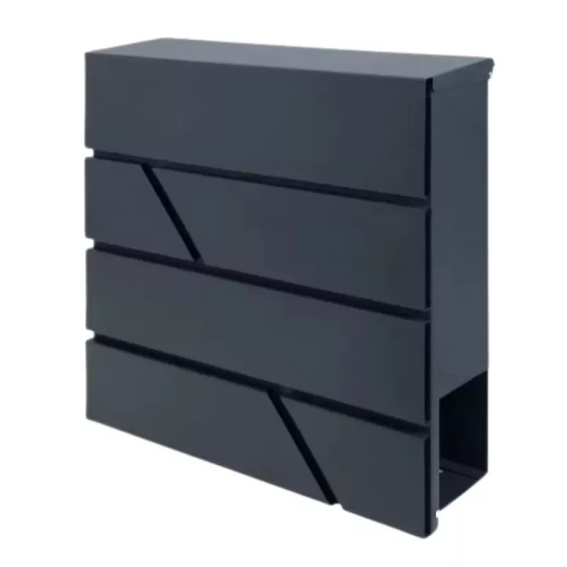 LEAN Large Mailbox for Letters and Newspapers, Anthracite, 37x37x11 cm