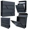 LEAN Large Mailbox for Letters and Newspapers, Anthracite, 37x37x11 cm