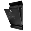LEAN Mailbox for Letters and Newspapers, Black Galvanized Steel, 32.5x22.5x9.5cm
