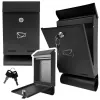 LEAN Mailbox for Letters and Newspapers, Black Galvanized Steel, 32.5x22.5x9.5cm