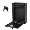 LEAN Mailbox for Letters, Galvanized Steel, Black, 32x21.5x8.5 cm