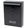 LEAN Mailbox for Letters, Galvanized Steel, Black, 32x21.5x8.5 cm