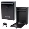 LEAN Mailbox for Letters, Galvanized Steel, Black, 32x21.5x8.5 cm