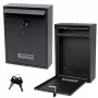 LEAN Mailbox for Letters, Galvanized Steel, Black, 32x21.5x8.5 cm