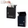 LEAN Mailbox for Letters, Galvanized Steel, Black, 26.5x18.5x6.5 cm