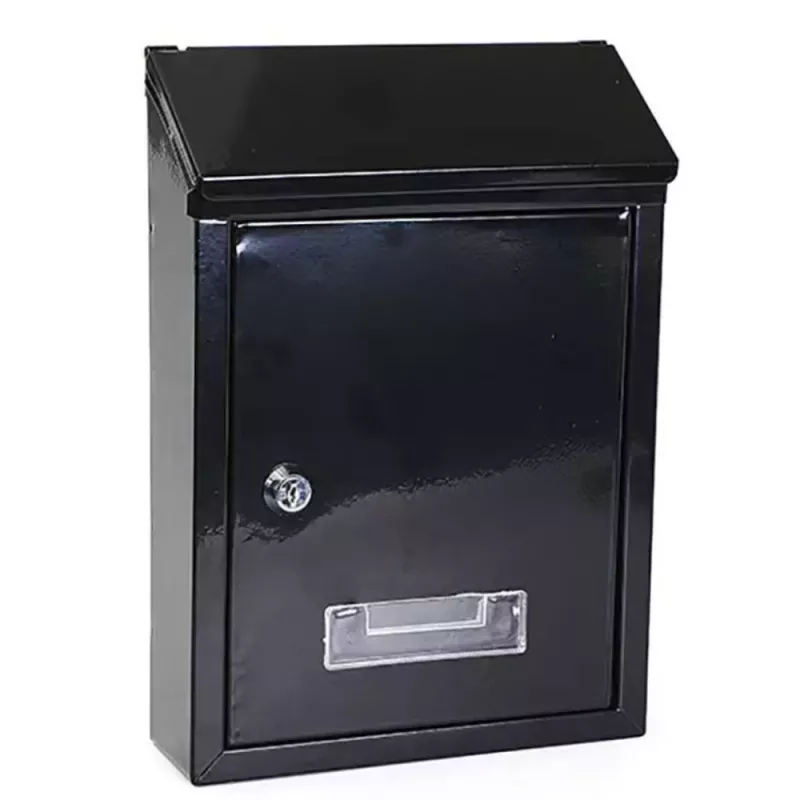 LEAN Mailbox for Letters, Galvanized Steel, Black, 26.5x18.5x6.5 cm