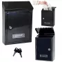 LEAN Mailbox for Letters, Galvanized Steel, Black, 26.5x18.5x6.5 cm