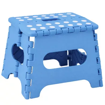 LEAN Folding Stool Footrest Step Anti-slip Blue 24x19 cm