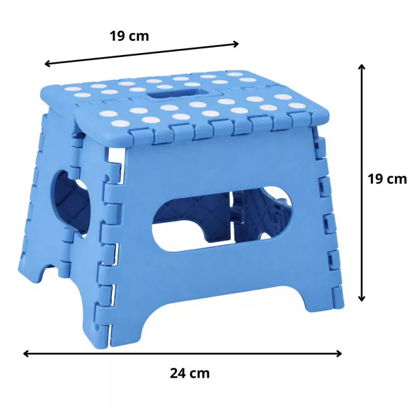 LEAN Folding Stool Footrest Step Anti-slip Blue 24x19 cm