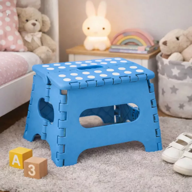 LEAN Folding Stool Footrest Step Anti-slip Blue 24x19 cm