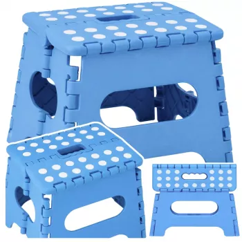 LEAN Folding Stool Footrest Step Anti-slip Blue 24x19 cm