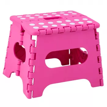 LEAN Folding Stool Footrest Step Anti-slip Pink 24 x 19 cm