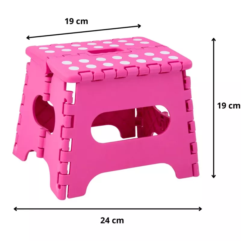 LEAN Folding Stool Footrest Step Anti-slip Pink 24 x 19 cm