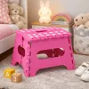 LEAN Folding Stool Footrest Step Anti-slip Pink 24 x 19 cm