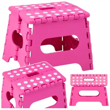 LEAN Folding Stool Footrest Step Anti-slip Pink 24 x 19 cm