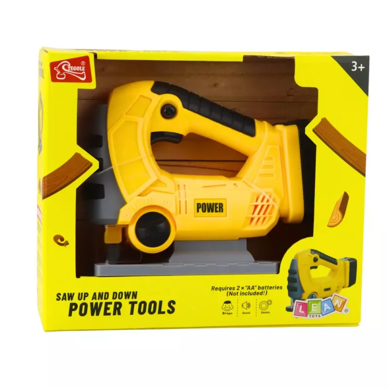 LEAN TOYS Cordless Jigsaw for Kids Lights and Sounds Yellow