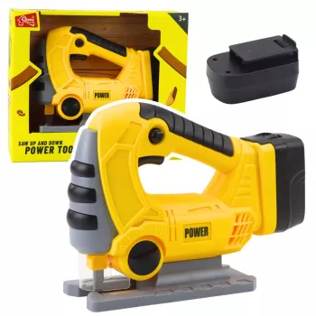 LEAN TOYS Cordless Jigsaw for Kids Lights and Sounds Yellow