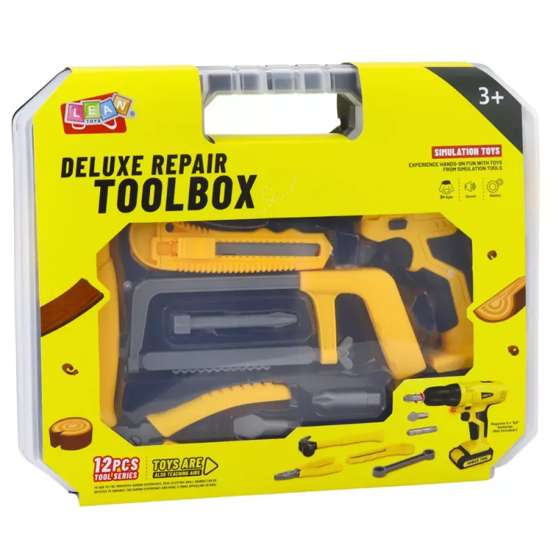 LEAN TOYS DIY Kit Drill Driver Tools Lights Sounds Suitcase