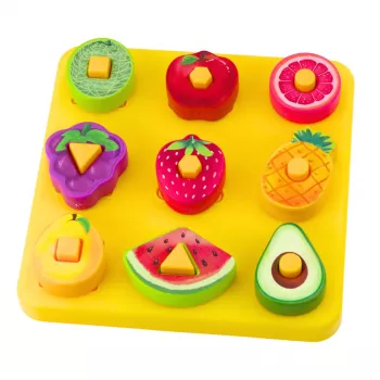 LEAN TOYS Educational Puzzle For Children Geometric Fruits Interlacing