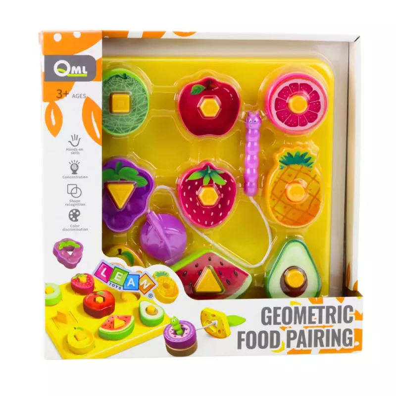 LEAN TOYS Educational Puzzle For Children Geometric Fruits Interlacing