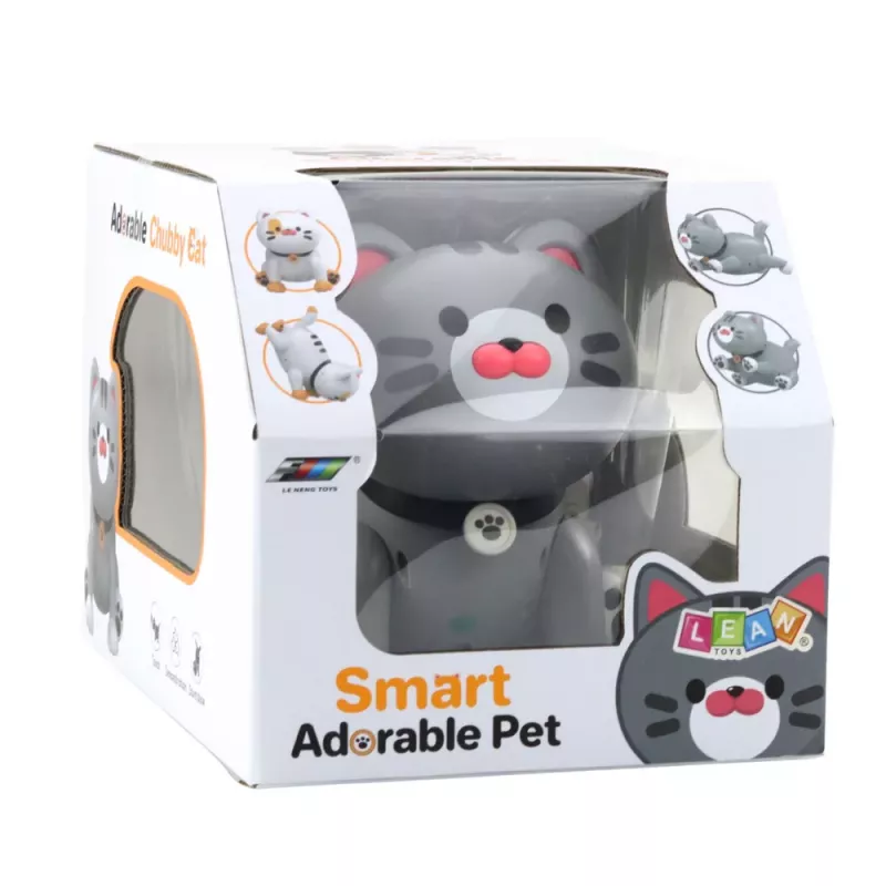 LEAN TOYS Interactive Robot Kitten Remote Controlled RC Remote Control Gray