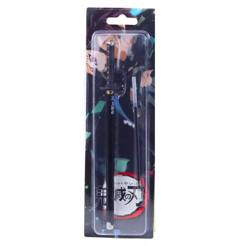 LEAN Katana Sword Anime Ballpoint Pen Metal Black Ink Replaceable Refill Black
